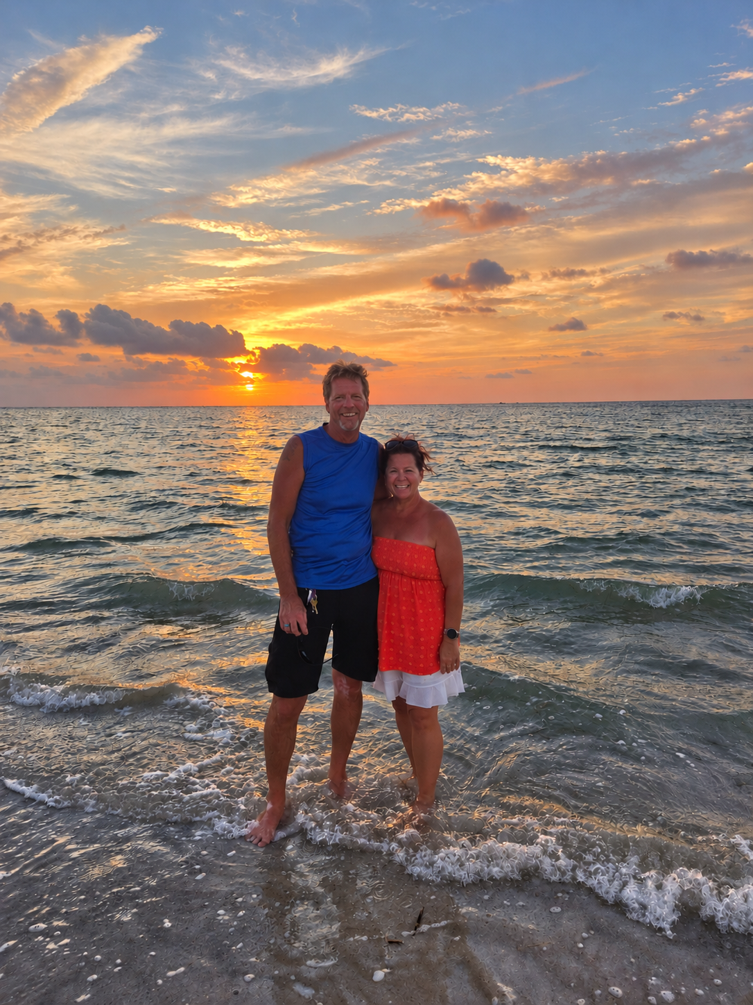 Golden Sunset Beach Embrace